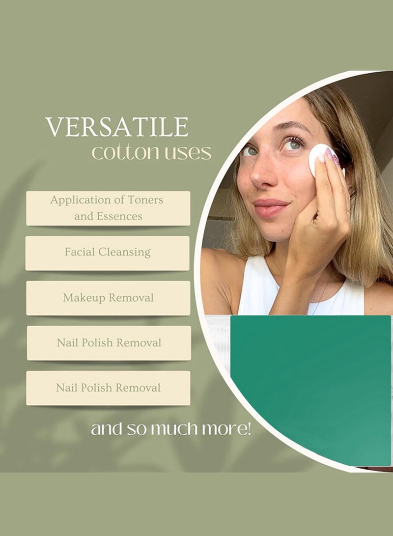 روعة 600 قطعة من وسادات إزالة المكياج للاستخدام مرة واحدة، مضادة للحساسية، خالية من الوبر، لتنظيف الأطفال، وسادات قطنية لإزالة المكياج للوجه - Image 5